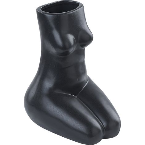 Florero de porcelana negra 22 cm patrón cuerpo mujer accesorio decorativo Pyrgos (1/5)