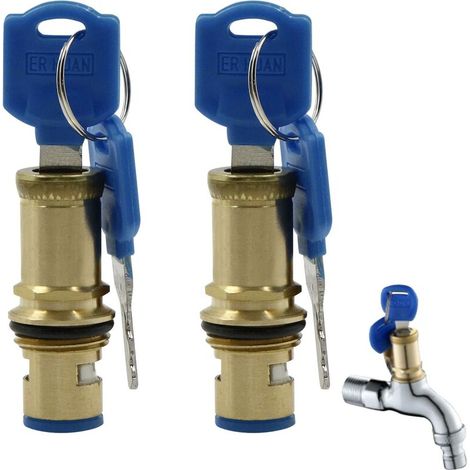 RHG Valve en laiton à tête de disque en céramique avec valves de rechange à clé - Valve de rechange pour robinet à disque en    (1/2")