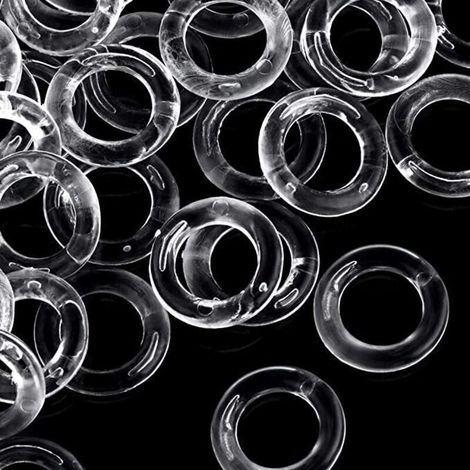 Anneaux de rideaux en plastique transparent pour stores romains – Lot de 200 pièces, Ø ext. 13 mm / int. 8 mm
