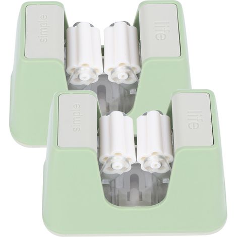 Lot de 2 crochets muraux robustes sans perçage pour salle de bain, support de rangement pour balai (vert) (1/5)