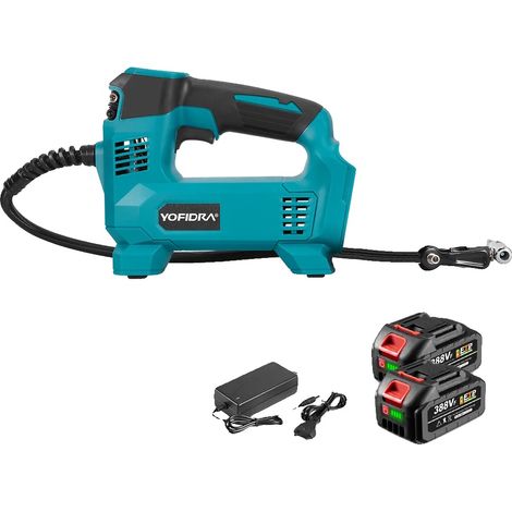Gonfiatore ad aria, funzionamento senza fili, display digitale, 2 batterie incluse. (1/2)