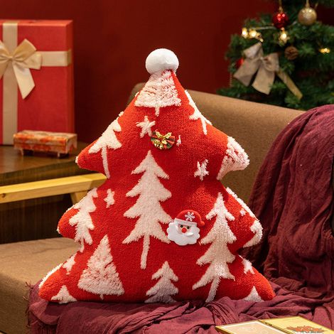 Adorno navideño de una sola pieza - Cojín para árbol de Navidad - Adorno de peluche - 50 cm - Cojín rojo para árbol de Navidad (1/2)