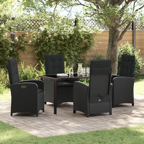Garden Dining Set Black Poly Rattan vidaXL (1/5)