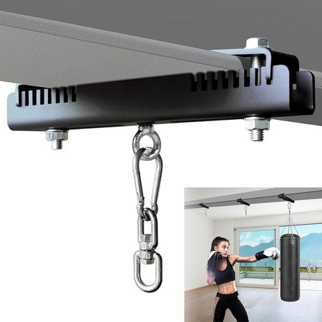 Pince de fixation en acier robuste, support pour sac lourd, support pour sac de frappe à rotation 360° adapté pour poutre I ou H, support pour sac de frappe avec accessoires pour (1/5)