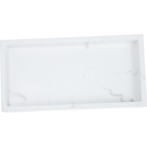 Plateau De Rangement à Motif Marbre Délicat 30x20 Cm en Résine Solide Polyvalent pour Salle De Bain Et Organisation Maison