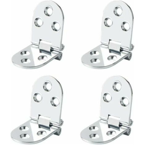 royaluxe-Charnières de Table Pliantes Connecteur Rabattable Montage de Meubles en Inox Pliant de 180 Degrés, 2.5 mm d’épaisseur, Finition de Chrome en Acier Inoxydable, 4 Pcs