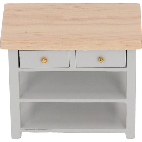 Armoire de Salle de Bain Miniature en Bois de Bouleau Vintage, Meuble de Poupée 1/12 Multifonctionnel DIY Gris (1/5)