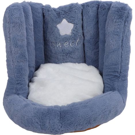 Chaise de sol avec coussin de soutien du dos, antidérapant, mignon, doux et confortable, en velours, pour enfants de bureau, bleu