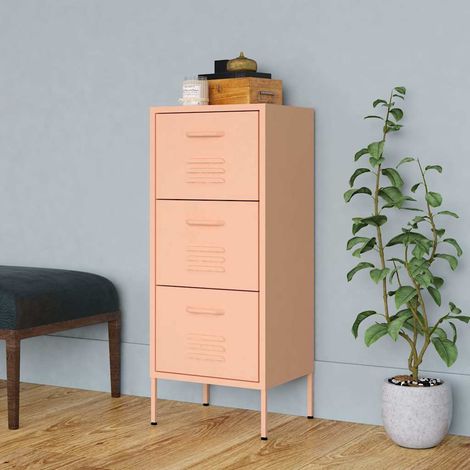 Armoire de rangement-Meuble de stockage Rose 42,5x35x101,5 cm Acier 337927 (1/5)