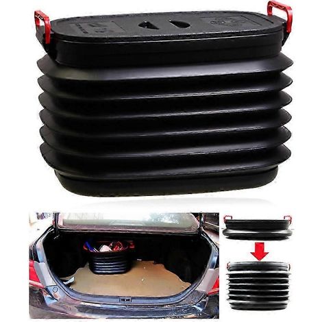 Bac de rangement télescopique de 37 L, boîte de rangement pliable pour divers objets, poubelle portable, adaptée au camping, à la pêche et à d'autres activités de plein air.