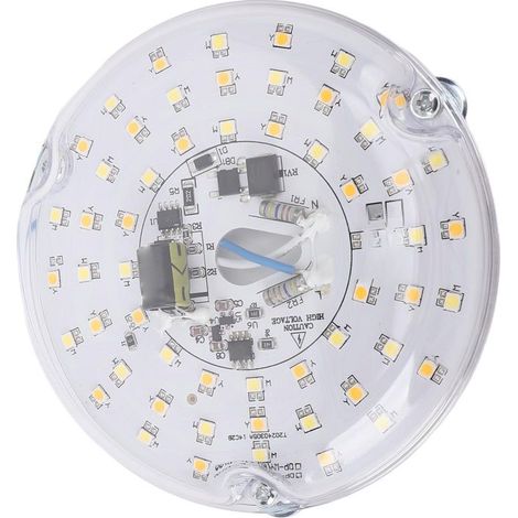 Kit di ricambio per ventilatore da soffitto a LED tondo da 10 cm (4 pollici) con luci a LED 15 W, 3 CCT (3000 K, 4000 K, 6000 K), di intensità variabile, 230 V (1/5)