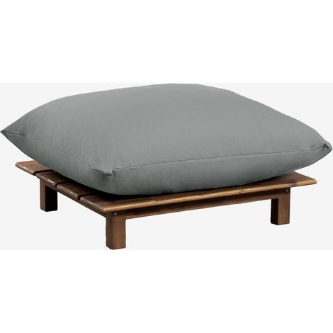 SKLUM Pouf aus Akazienholz Brina Grau Anthrazit                                  
