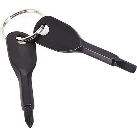 Lot multifonction extérieur 2 clés en acier inoxydable, tournevis EDC, porte-clés anneau kit. (1/5)