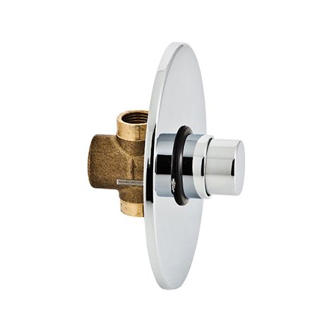 HOMSSY Grifo Pulsador Temporizado de Pared Tipo Presto, Cromado, Cierre Automático de Acción Corta, Ahorro de Agua, Embellecedor Incluido, Rosca M-M 1/2" (1/3)