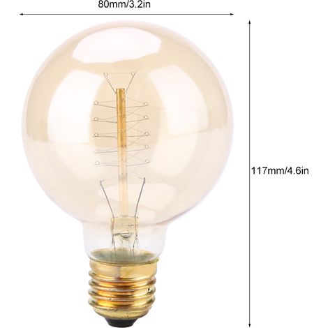 Ampoule E27 vintage 40W 220V G80 à enroulement, idéale pour la décoration de cafés et de salles de réception. (1/5)