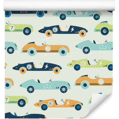 Papier peint voitures de course vintage pour salon et chambre 50x1000 cm (1/5)