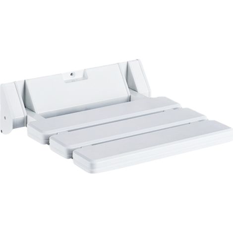 Tabouret de salle de bain mural pliable, supportant jusqu'à 100 kg, antidérapant, pliable, pour douche, entrée, banc, siège de bain mural pour personnes âgées, femmes enceintes et patients. (1/5)