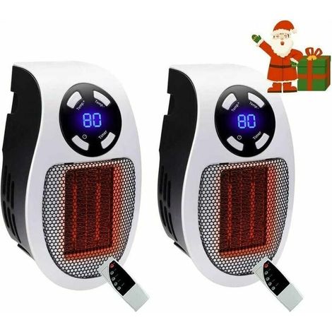 – Radiateur soufflant céramique 500W – Thermostat réglable – Minuterie 1-12h – Compact 11x7.5x18cm pour bureau et chambre (1/5)