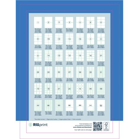 rillprint Etiquetas autoadhesivas 105x148 mm 1000 hojas Blanco (1/3)