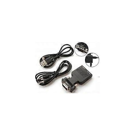 Adaptateur VGA vers HDMI, convertisseur audio/vidéo Full HD 1080p, convertisseur AV ordinateur portable vers TV HDTV. (1/5)