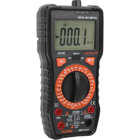 Multimètre électrique numérique portable et multifonction UA19C 20A/1000V avec écran LCD, haute précision et signal sonore, idéal pour la maison et l'usine. (1/5)