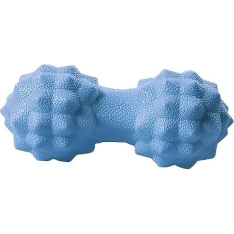 Double boule de massage bleue 14x6cm, forme de cacahuète, pour cou, dos et trigger point
