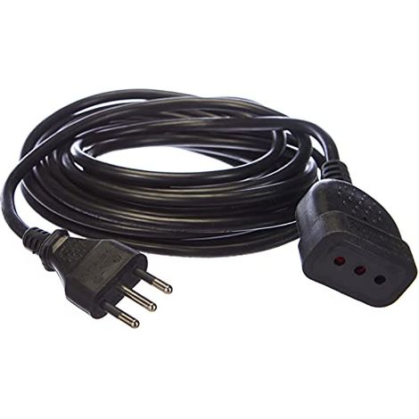 Prolunga elettrica lineare 5 m spina e presa piccola 10a cavo 3g0,75 nera electraline 46102 (1/2)