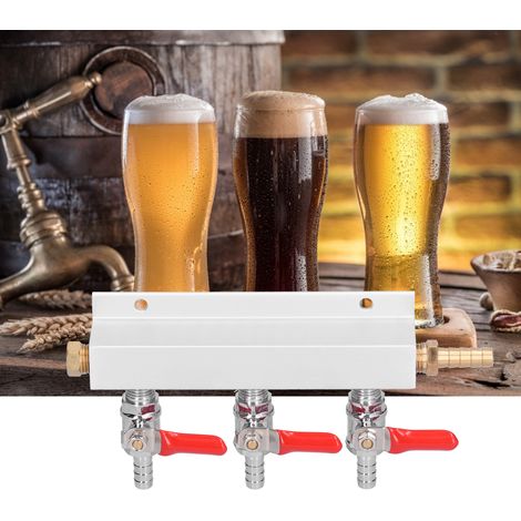 Répartiteur de gaz à 3 voies, collecteur de distribution de gaz CO2 avec clapets anti-retour intégrés pour bière de 5/16 pouce (1/5)