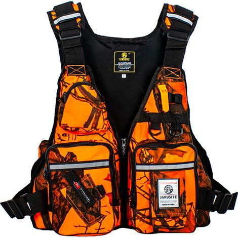 Vente en gros transfrontalière pour adultes - Gilet de sauvetage pour la pêche en mer (camouflage orange, toutes tailles) (1/5)
