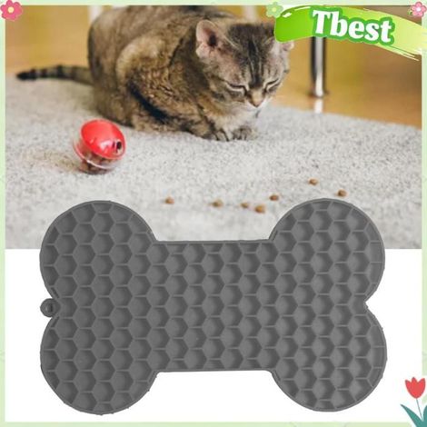 Tbest tapis de léchage pour animaux de compagnie Tapis d'alimentation lente pour animaux de animalerie deplacement Orange Grise (1/5)