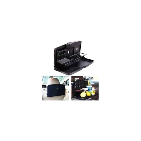 Mesa plegable universal para coche con portavasos para el asiento trasero, organizador para el teléfono, bebidas y comidas en el coche. (1/4)