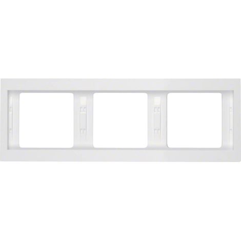 Cornice per meccanismo a 3 elementi della serie “Berker K1” IP20 8,05x22,9x1cm colore bianco polare