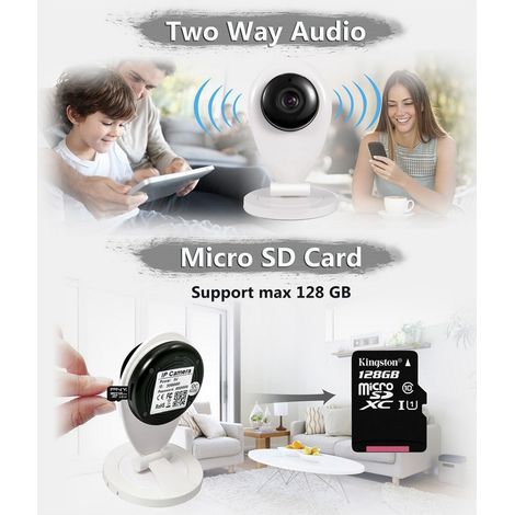 Trade Shop - MINI IP WIFI SD DVR DRAHTLOSE KAMERA WIFI HD IR SMARTPHONE AUDIO CAM BABY MONITOR - (1/5)
