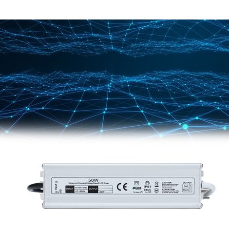 50-W-Schaltnetzteil, wasserdicht nach Schutzart IP67, mit LED, 12-V-Wechselstromausgang (europäischer Standard), 100–265 V (1/5)
