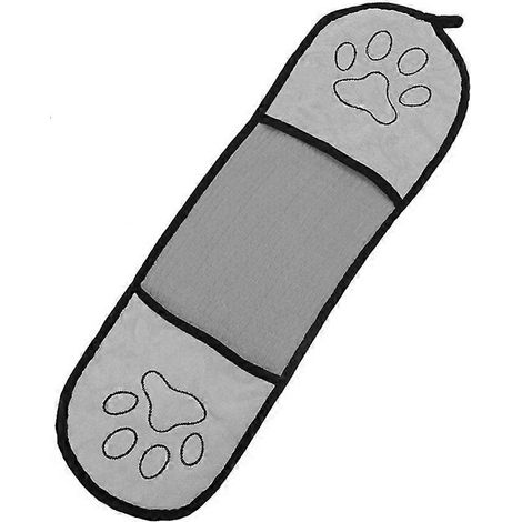 Serviette pour animaux à séchage rapide pour chiens et chats - Serviette de bain ultra-absorbante 62 x 23 cm, grise (1/5)
