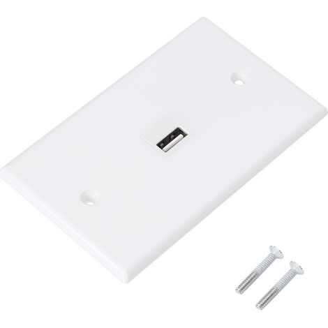 Presa a muro USB 2.0 da incasso in ABS, 11x7 cm, pannello di ricarica per smartphone, design elegante, facile installazione, viti incluse. (1/5)