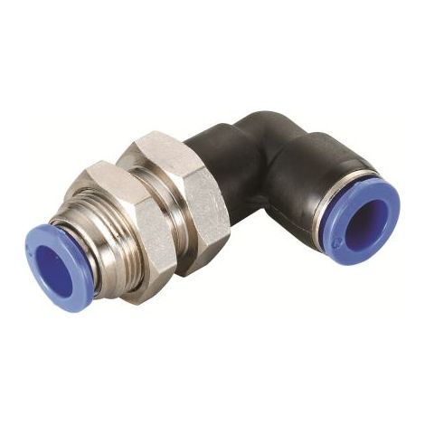Raccord coudé RS PRO PLM 1 x 8 mm Push-in, entrée 1 x ( Prix pour 1 )