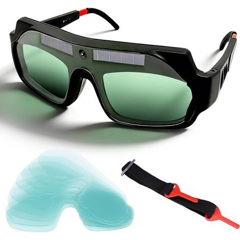 DEECOZY Automatik-Schweißerbrille, solarbetriebene Schweißerbrille mit verstellbaren Füßen und echter Farbwiedergabe, komfortable Antibeschlag- und Blendschutzmaske für (1/5)