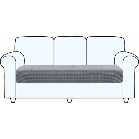 MUMU High Quality Stretch Sofa Cover Washable Sofa Seat Cushion Protector (3 Seater, Light Grey)