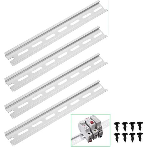 4 Pièces Rail DIN, Rail DIN en Aluminium pour l'installation de l'armoire de Distribution Dans l'armoire de Commande (3,5 cm / 1,38 "de Large, 20 cm / 8" de Long, 0,75 cm / 0,3 "de Haut) (1/5)