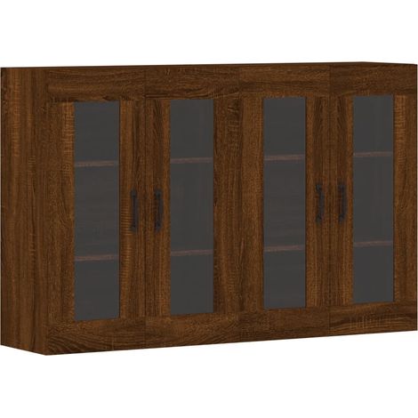 2 pcs Buffet，Bahut， Armoires murales chêne marron bois d'ingénierie CFW55020 (1/5)