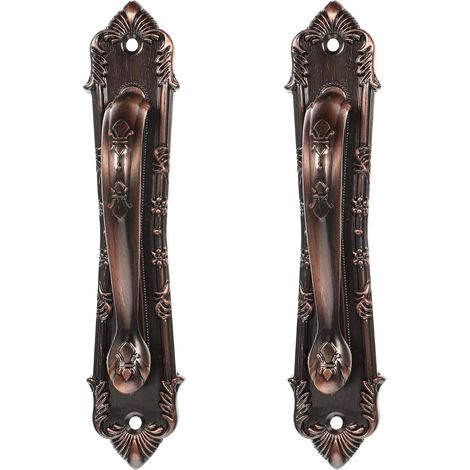Poignée de porte en bois style vintage Healvian, alliage zinc (1/5)