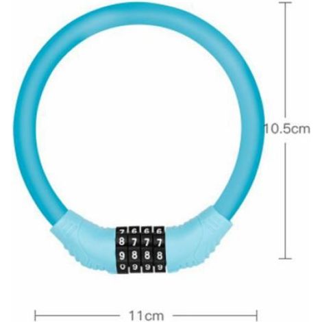 Câble antivol pour vélo à 4 chiffres Bleu (1/4)