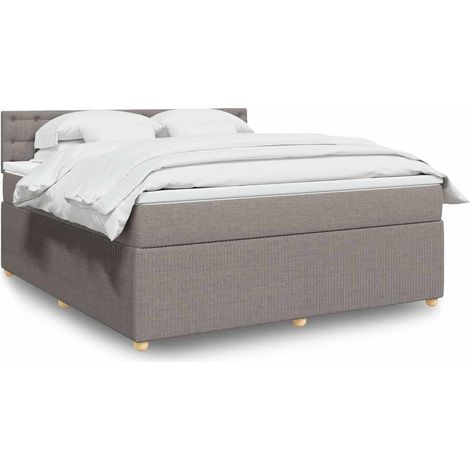 Boxspringbett mit Matratze Taupe 180x200 cm Stoff