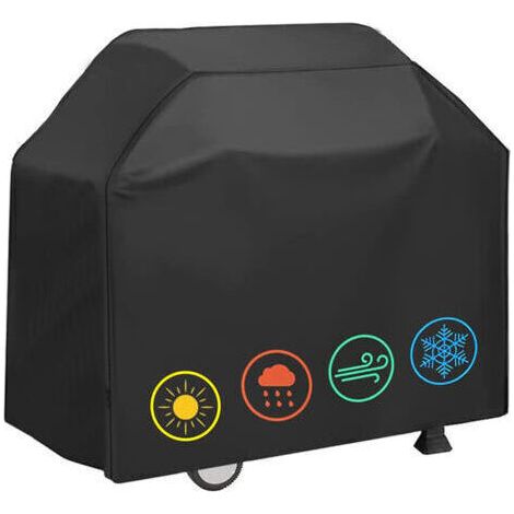 Housse de barbecue 210D Oxford – Protection imperméable et anti-UV – Dimensions 145 x 61 x 117 cm – Avec sac de rangement (1/5)