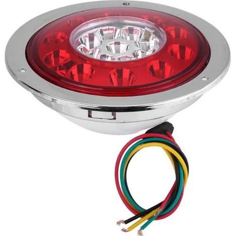 Feu Stop Arriere - 11 Cm - 19 Led - 12-24 V Dc - Bicolore - Pour Camions Remorques Caravanes - Lot De 2 (1/5)