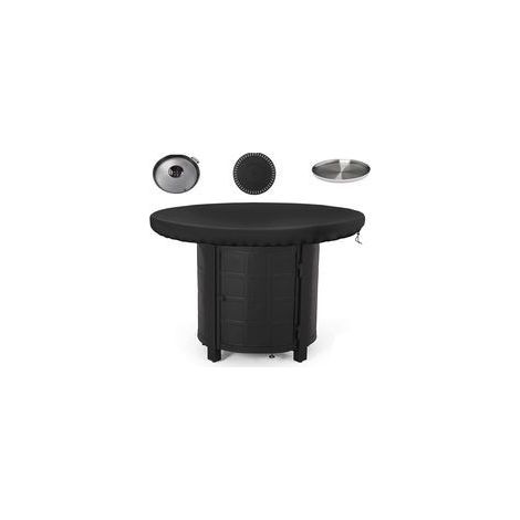 Housse Brasero Rond,100CM Housse de Protection pour Plaque de Feu,étanche à l'eau et à la Poussière Tissu Oxford 420D Résistance Aux UV Housse de Protection Barbecue (Noir) (1/5)