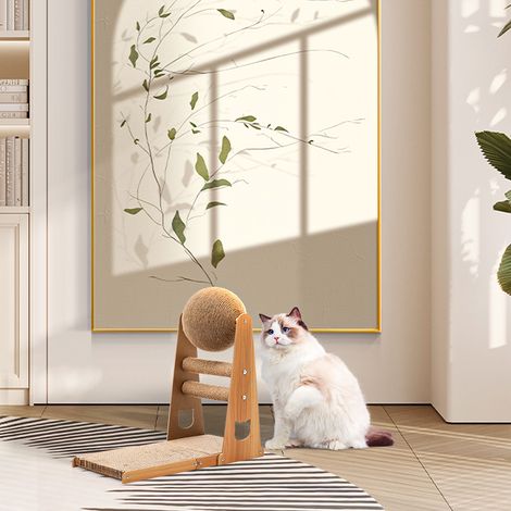 L-Shaped Cat Scratcher with Cat Scratching Ball (1/5)
