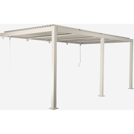 Pergola bioclimatica 3x5m in alluminio addossata, lame orientabili (1/5)