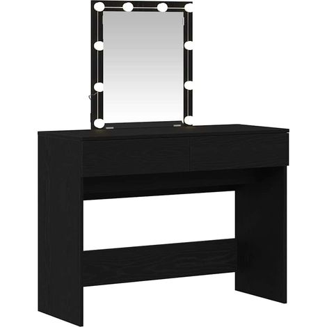 Maison Exclusive - Tavolo da Trucco con cassetto Rovere Nero 100 x 40 x 130 cm